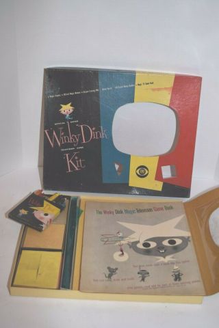 Vintage 1954 Official Winky Dink Television Game Kit - Standard Toycraft