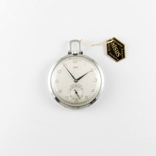 Antique Vintage Swiss Art Deco Pocket Watch Nisus Old Stock Nos