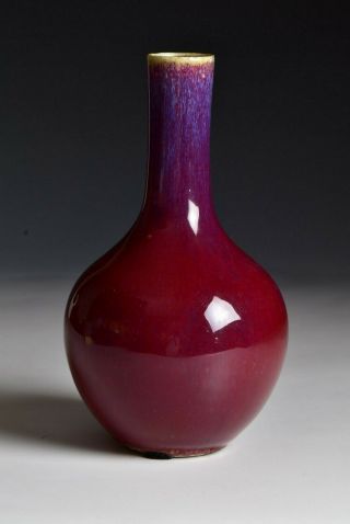 17th / 18th Century Chinese Flambe Glaze Bottle Vase 2