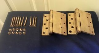 Ant/vintage Brass Offset Door Hinges 5 X 3 X 5/16,  Offset 1 9/16x 13/16 X 3/8 In