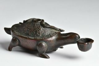 16th / 17th Century Ming Dynasty Chinese Bronze Figural Turtle Water Dropper
