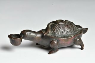 16th / 17th Century Ming Dynasty Chinese Bronze Figural Turtle Water Dropper 2