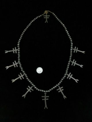 Antique Pueblo Dragonfly Cross Necklace