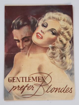 Wwii 1945 Antique German Propaganda Flyer Gentlemen Prefer Blondes Cripple 2side