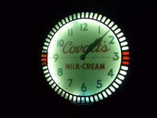 Rare Antique Covalt ' s Dairy Milk/Cream Neon Advertising CLOCK,  Muncie,  Ind 4