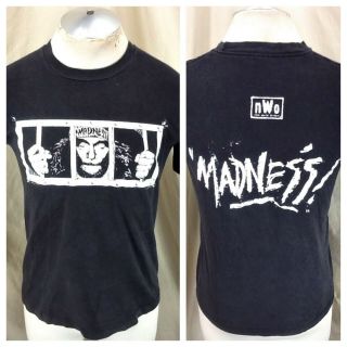 Vintage Macho Man Randy Savage " Madness " (med) Retro Graphic Nwo T - Shirt Black