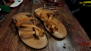 Handmade Leather Sandals Greek Production Women Classic Design Ancient Women