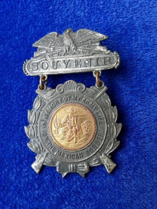 1916 - 1917 War With Mexico Era Army Life On The Border Medal Eagle Hallmarked