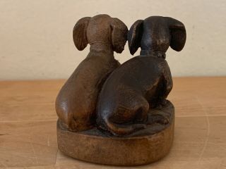 Josef ALBL Germany Oberammergau Hand Carved Wooden Miniature Dachshunds 4