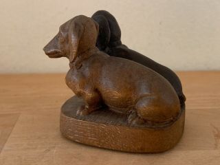 Josef ALBL Germany Oberammergau Hand Carved Wooden Miniature Dachshunds 5