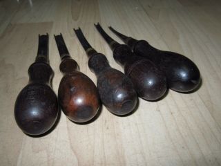 5 VTG rosewood handle GOMPH Leather tools 1,  2,  3,  4,  5 edger channel er 4
