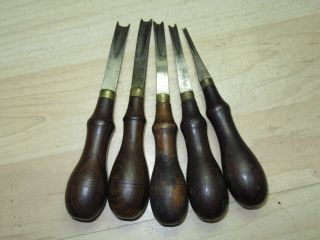 5 VTG rosewood handle GOMPH Leather tools 1,  2,  3,  4,  5 edger channel er 6