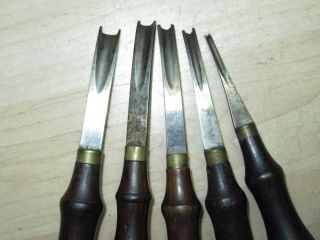 5 VTG rosewood handle GOMPH Leather tools 1,  2,  3,  4,  5 edger channel er 7