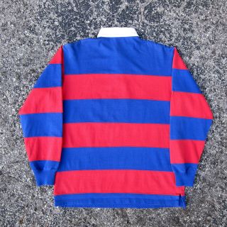 Early 90s Vtg Polo Sport Ralph lauren striped spell out rugby shirt 1992 stadium 5