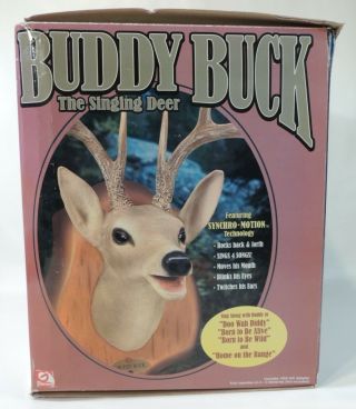 Ultra Rare Gemmy Buddy Buck Nos The Singing Deer Animated Trophy Motion Vtg