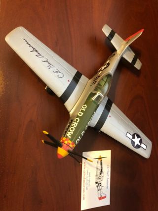 C.  E.  Bud Anderson WWII Ace signed autographed metal plane p 51 mustang old crow 2