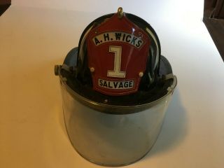 Vintage Cairns & Bros Fire Helmet W/ Face Shield & Liner