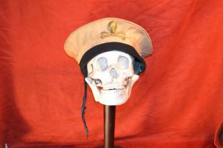 Vintage Ww1 Ww2 British Navy Submariner Cap Hat Totenkoff Skull & Crossbones