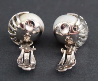 SEAMEN SCHEPP South Sea Cultured Mabe Pearl & Diamond 14kt Gold Earrings 12