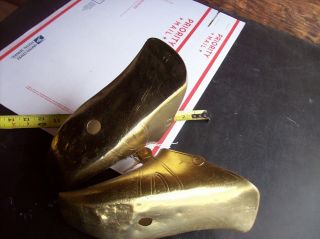 Antique Spanish Conquistador Brass Armor Battle Stirrups,  Equestrian PAIR SHOES 4