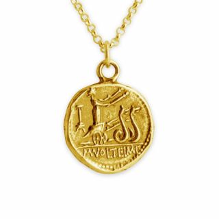 Athena Greek Goddess Ancient COIN 925 Sterling Silver 14 K Gold Plated Necklace 4
