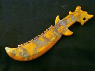Lovely 6.  5 Inches Chinese Old Jade Phoenix 