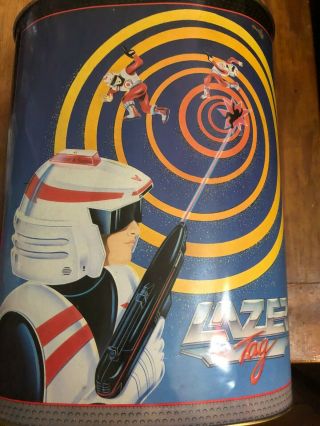Small Vintage Metal Lazer Tag 1986 Trash Can (Laser Tag) - VERY RARE COLLECTIBLE 3