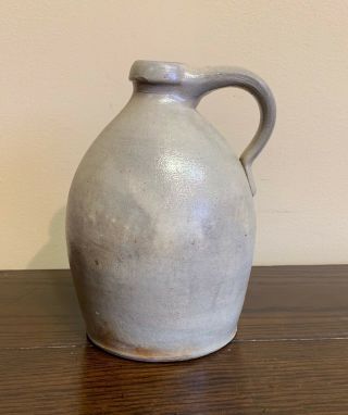Antique 19th C.  Stoneware Ovoid Whiskey Jug 9.  5 "
