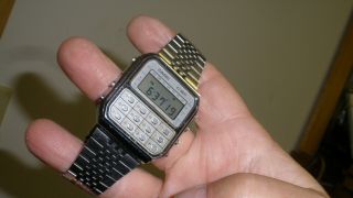 Casio C801 Calculator Watch Mens Vintage 80s Lcd Chronograph Light Rare As Can B