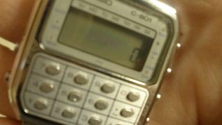 casio C801 calculator watch mens vintage 80s lcd chronograph light rare as can b 4