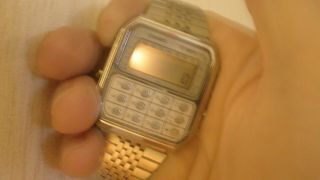 casio C801 calculator watch mens vintage 80s lcd chronograph light rare as can b 5