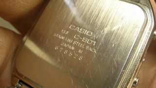 casio C801 calculator watch mens vintage 80s lcd chronograph light rare as can b 6