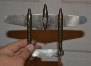RARE WW2 TRENCH ART - P - 38 LIGHTNING FIGHTER SOLDIER MADE CARTRIDGES & BULLETS 3