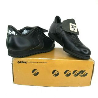 Vintage 80s Spot Bilt Mens 7.  5m Black Basketball Ripple Sole Leather Shoes
