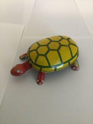 Vintage Wind Up Tortoise / Turtle Litho Tin Toy