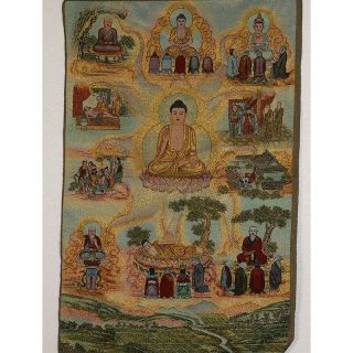Tibet Collectable Silk Hand Painted Buddhism Portrait Thangka M447