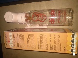 Vintage glass baby feeding bottle biberon chicco made in Italy 4