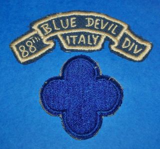 Ww2 88th Infantry Division Patch,  Italian Made Blue Devil Tab
