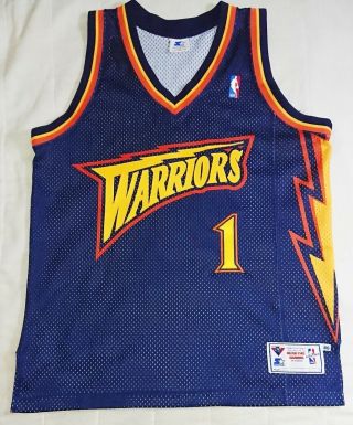 Vintage Starter Nba Jersey Authentic Golden State Warriors Jersey Muggsy Bogues