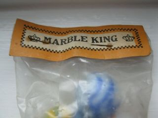VINTAGE 5 ALLEY AGATE SHOOTERS IN MARBLE KING BIG BOY POLY BAG MARBLES 5