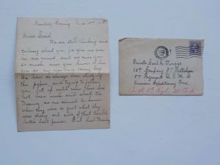 Wwi Letter 1918 5th Marines Won First Rank In War Usmc Ww I Vtg Old Paper Ww1