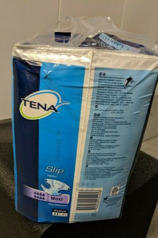 Plastic Backed Tena Slip Maxi Medium Adult Diaper RARE Vintage (21 PACK) 3