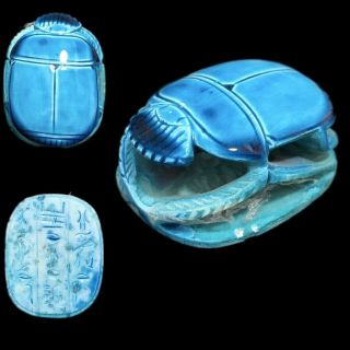 Ancient Egyptian Scarab 300 Bc (4) Large Over 7.  8 Cm Long