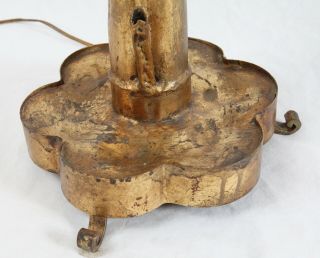 Gilt Tole Metal Palm Tree Table Lamp Vintage Mid Century Hollywood Regency 6