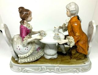 Vintage Porcelain Crinoline Figures Playing Cards