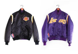 Reversible 1980s Vintage Los Angeles Lakers Starter Satin Nba Jacket Size Large