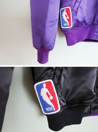 Reversible 1980s Vintage Los Angeles Lakers Starter Satin NBA Jacket Size Large 7