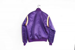 Reversible 1980s Vintage Los Angeles Lakers Starter Satin NBA Jacket Size Large 9
