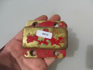 Large Vintage Brass Keep Holder Lock Sliding Bolt Bracket Holder Strap Antique