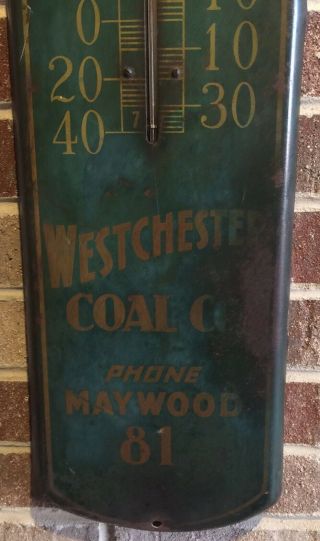 Vintage Koppers Coke Westchester Coal Co Thermometer Sign /Chicago Gas Oil Soda 5